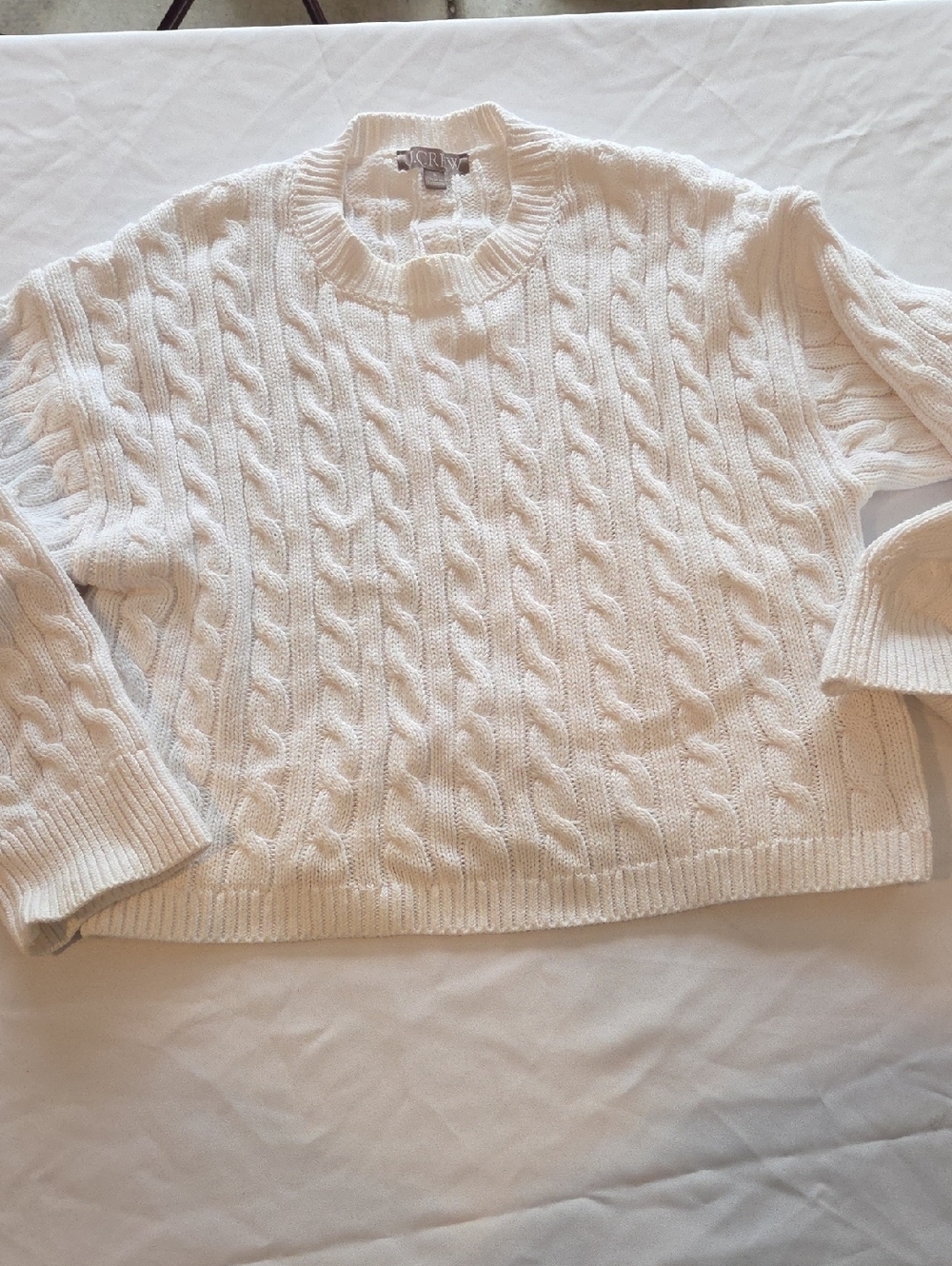 J. Crew Cream Cable-Knit Turtleneck Sweater